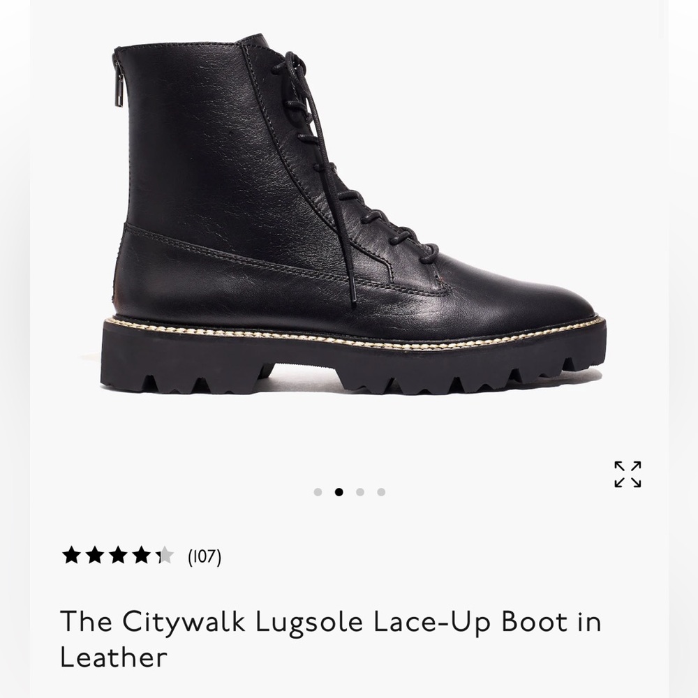 Madewell Black Lace-Up Boots